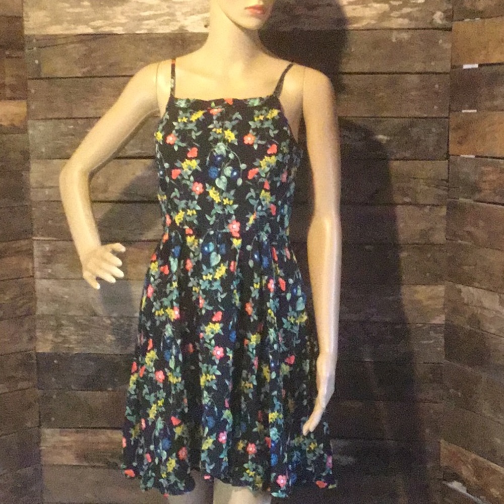 Floral Black Dress